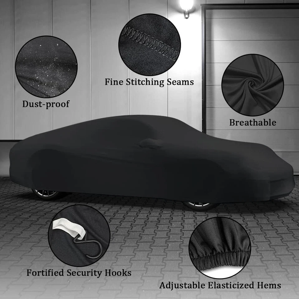 For Chevy Corvette C3 1968-1982 Satin Stretch Car Cover Indoor Dustproof Scratch - Image 3 of 4