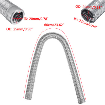 For Webasto Heater 60cm Stainless Steel ID 24mm Air Diesel Exhaust Pipe w/ Cap