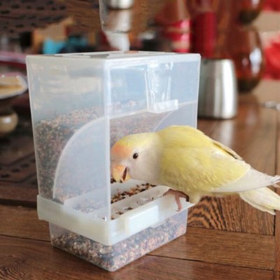 1 X Bird Feeder No Mess Automatic Seed Feeder Cage Parrot Canary