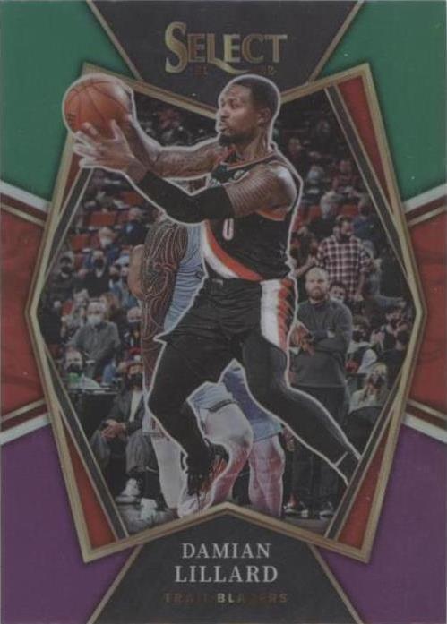 2021-22 Panini Select - Premier Level Damian Lillard #186 Green