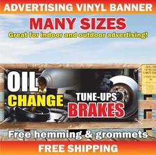 OIL CHANGE Advertising Banner Vinyl Mesh Sign Tune Ups Brakes auto repair shop