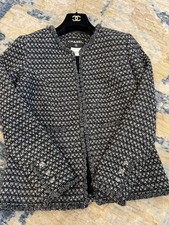 CHANEL 10A TWEED CC LOGO BUTTON JACKET BLAZER FR38 US6