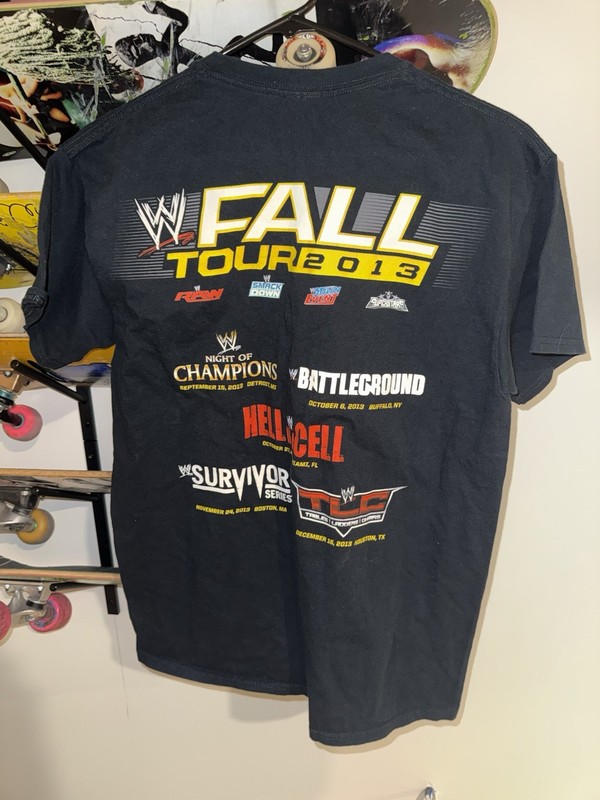Y2K Wwe T Shirt Fall Tour 2013 Crew Employee TShirt Sz M Wwf Wcw Aew Tna Ecw