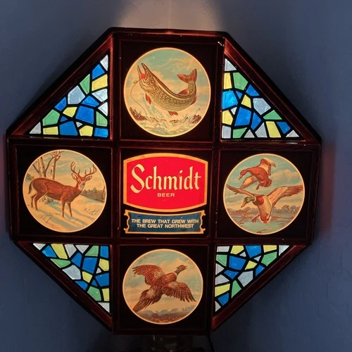 Vintage Schmidt Beer Panorama Light Up Sign