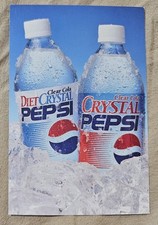 Vintage Crystal Pepsi Clear Cola Postcard Unused A Rare Crystal Pepsi Item π