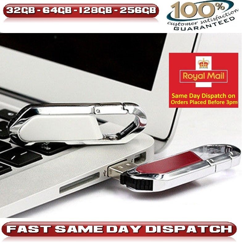 USB2.0 Memory Stick Flash Pen Drive High Speed Data Transfer - PC Mac TV Car etc
