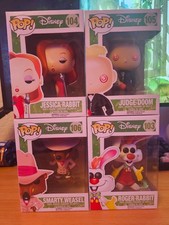 Funko Pop Set - Roger Rabbit, Judge Doom, Jessica Rabbit, Smarty Weasel. Great