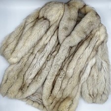 SAGA FOX Fur Coat Blue Fox ivory Silver Saga Fur luxury Volume Good Condition