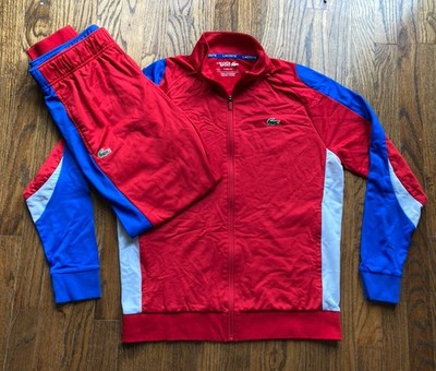 Lacoste Sport Men s Tracksuit Set Size Large Classic Fit Jacket & Pants Red