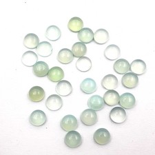 Natural Aqua Chalcedony Round Cabochon Loose Gemstone 9 MM 36 Pcs 102 CT