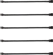 5 Pack 4-Pin PWM Fan Splitter Cable 10.6" Braided Adapter
