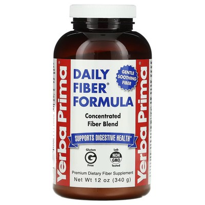2 X Yerba Prima, Daily Fiber Formula, 12 oz (340 g)-Worldwide
