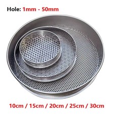 Dia 10cm/15cm/20cm/25cm/30cm 1-50mm Round Hole Mesh Aperture Standard Test Sieve