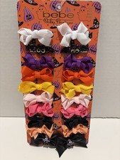 NEW Bebe Baby Boutique Bow Clips Halloween Cute 20 Pcs Multicolor Hair Bow