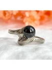 Tahitian Pearl Modernist Wavy Abstract Sterling Silver 925 Vintage Ring - sz 6