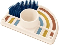 2 In 1 Baby Bottle Drying And Prep Mat Silicone Non Slip Rainbow Design Bpa Free