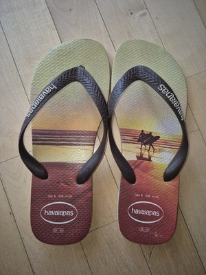 Original HAVAIANAS Zehentrenner Beach Motiv 39 40 braun Sandalen Strand