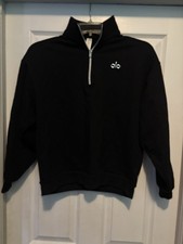 Alo Accolade 1/4 Zip Pullover Sweatshirt Black XS