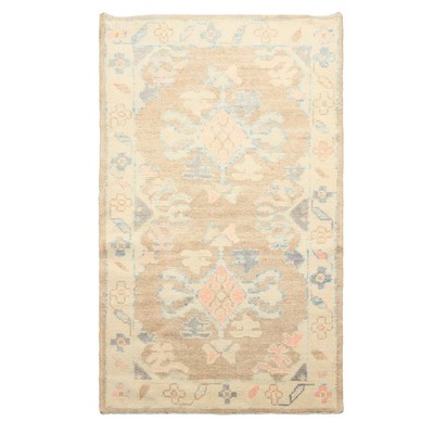 LoomBloom 3x5 Hand Knotted Wool Tan Oushak Transitional Rug