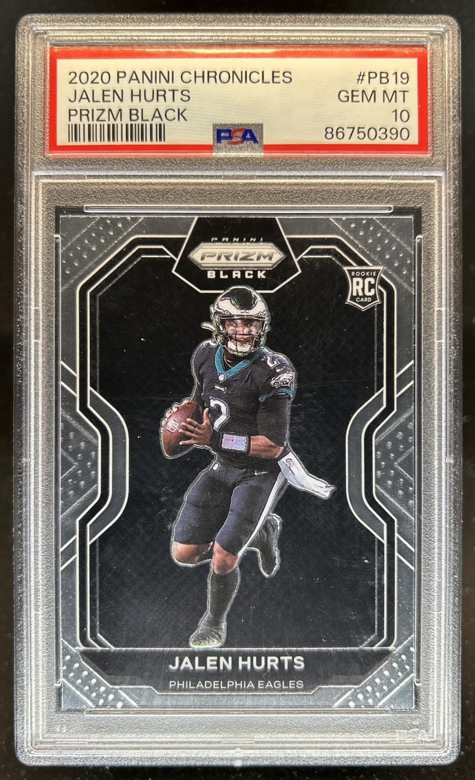 Jalen Hurts Panini Chronicles Prizm Black #PB19 Black Finite 1/1