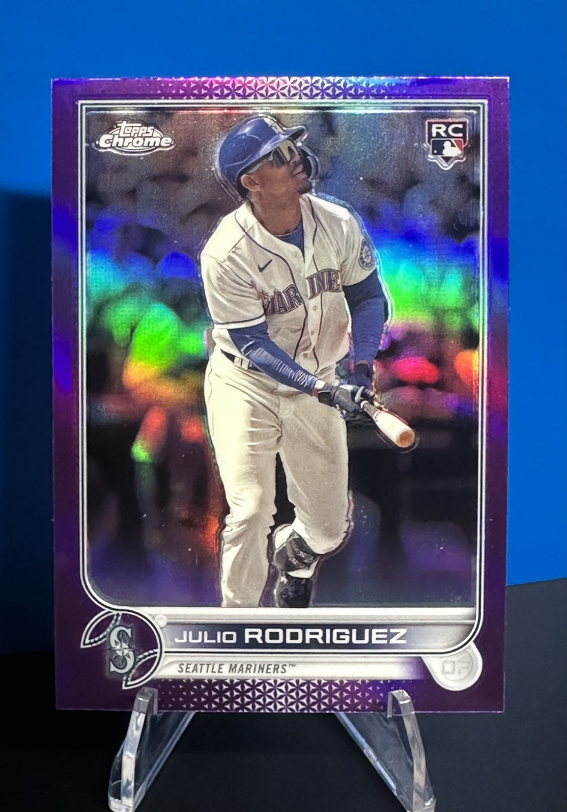 2022 Topps Chrome Update Julio Rodriguez #USC150 Purple Refractor RC