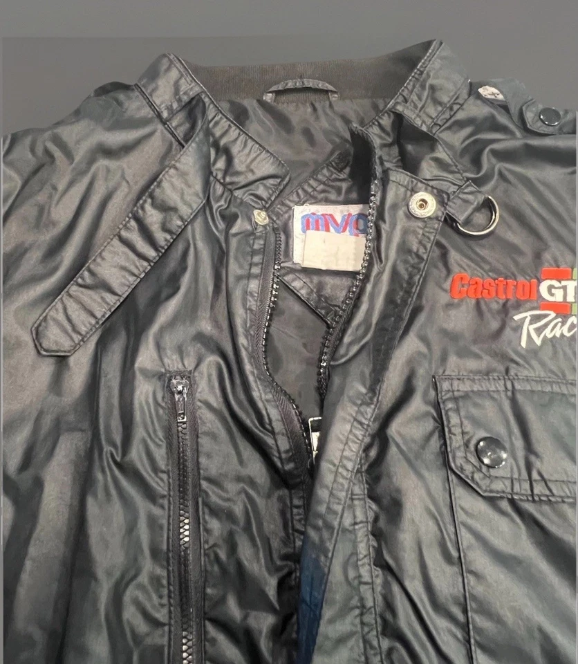 Cortavientos Castrol GTX Racing Vintage Hombre’s XL Negro Bordado Nylon MVP 80’s Foto 2 de 4