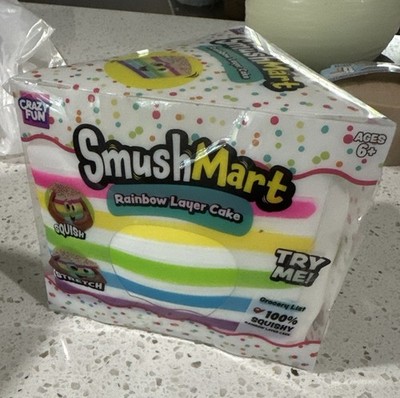 Squishy Rainbow Layer Cake JUMBO SQUISHY 5  Smush Mart RMS USA Crazy Fun VIRAL