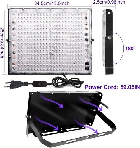 LED Schwarzlicht 300W 1 Stück UV LED IP66 Scheinwerfer Wasserdicht Strahler CC037 - Bild 2 von 8