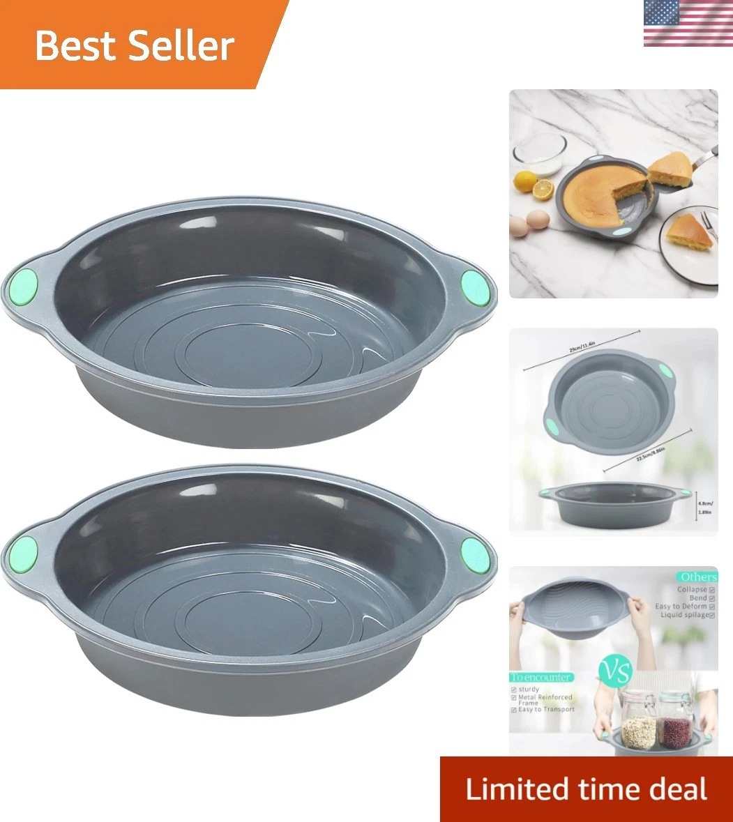 Luxurious 9-Inch Round Cake Pans in Silicone – Includes 2 for Baking Bliss