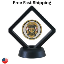 SH Challenge Coin Display Frame, 3D Floating Display Black Stand Holder, Jewelry