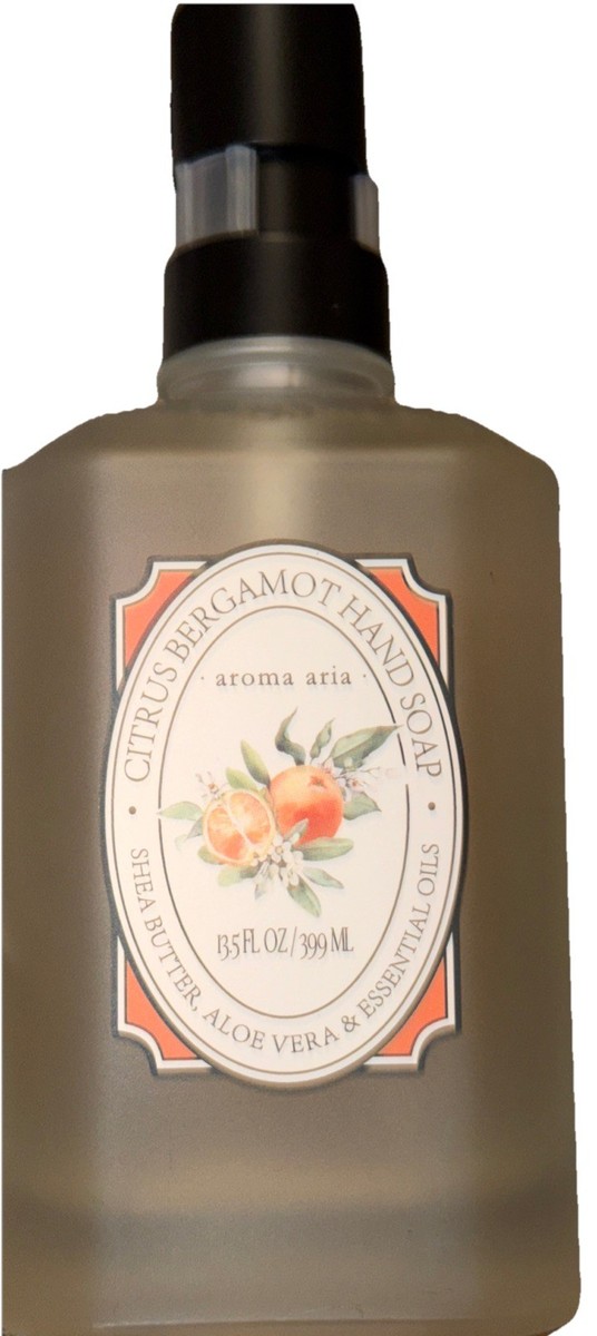 AROMA ARIA CITRUS BERGAMOT Hand Soap SHEA BUTTER-ALOE VERA