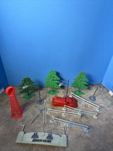 Vintage Original Marx  American Airlines International Jet Port play set Lot