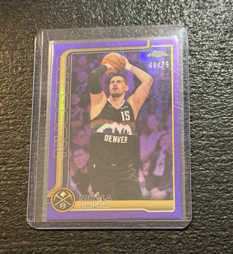 Nikola Jokić 2025-26 Topps Chrome Update #25 Denver Nuggets True Purple /75