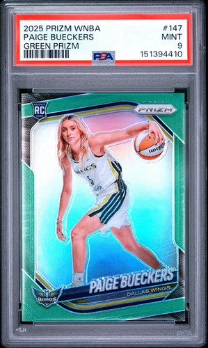 2025 Panini Prizm WNBA Paige Bueckers #147 Green Prizm (RC) PSA 9