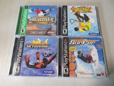LOT OF 4 PS1 PlayStation 1 Tony Hawk's Pro Skater 3 SURFER SKYDIVING CIB Tested