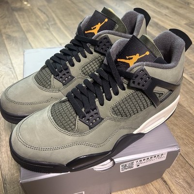 Undefeated x Nike Air Jordan 4 Retro 2025 Olive Green Orange Mens Size 8.5