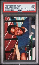 1993 Stadium Club 1ST Day Issue Michael Strahan #384 No D P Logo Rookie PSA 9