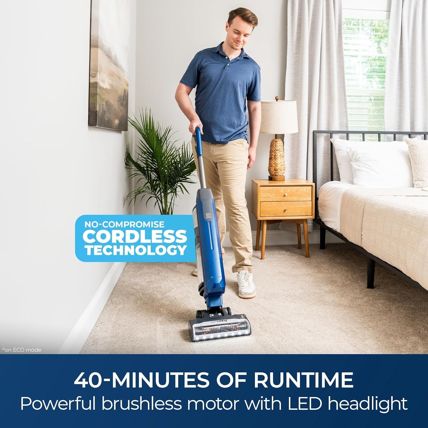 CU5001 Litening Cordless Upright Vacuum – Lift-Up, Hair-Eliminator Nozzle, HEPA