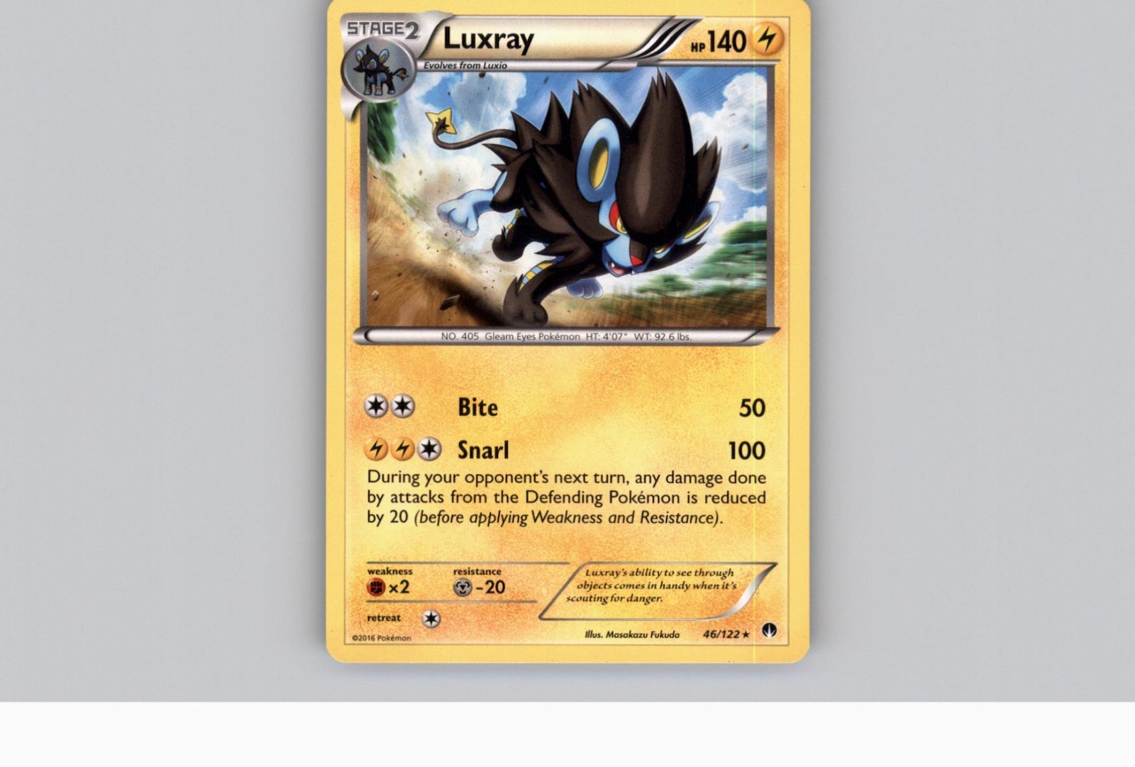 LUXRAY 46/122 Rare 2016 Pokemon Breakpoint TCG