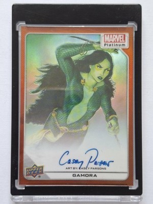 GAMORA 2023 UD Marvel Platinum #39 Casey Parsons Orange Rainbow Auto 34/35