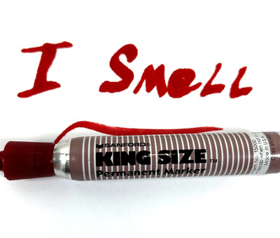 One Vintage Sanford King Size Permanent Marker Smelly #15000 Red Ink NOS WORKS
