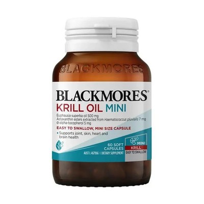 Blackmores Antarctic Krill Oil Mini Omega 3 Skin General Well Being 60 Capsules