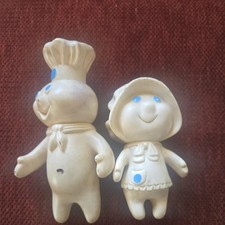 Vintage 1971  1972 Pillsbury Poppin Fresh Dough Boy And Dough Girl Baking