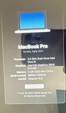 Apple Macbook Pro CPU: I5,Ram8gb 256 SSD