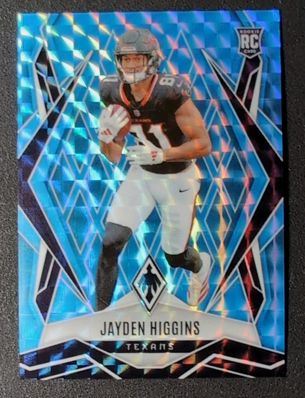 Panini Phoenix 2025 Jayden Higgins Rookie #180 Light Blue Pyramids /385 Texans
