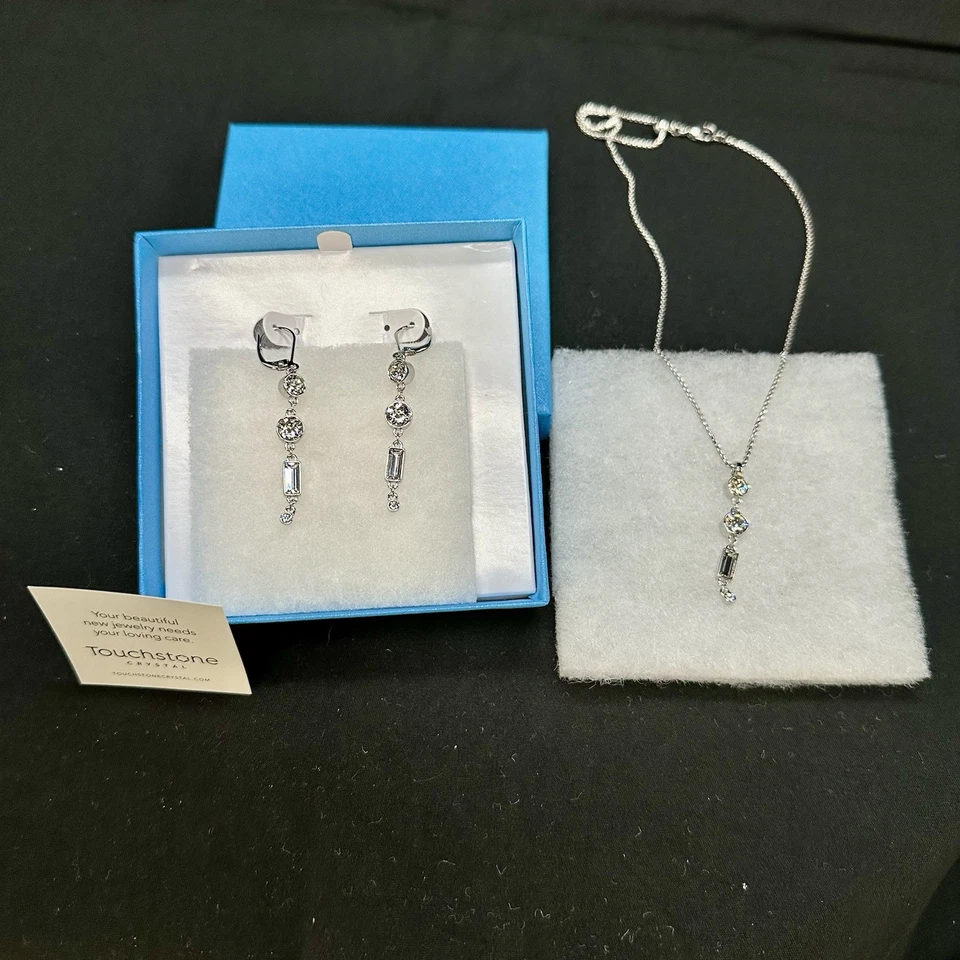 Impresionantes pendientes y collar dúo de cristal de piedra de toque de Swarovski Pathway Y267Z Foto 2 de 4