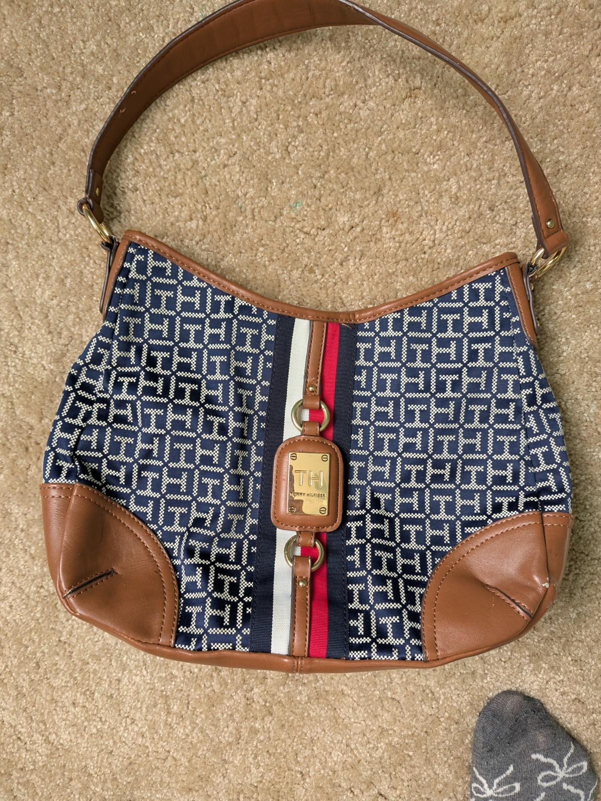 Tommy Hilfiger Bag Purse Navy Blue Monogram Logo