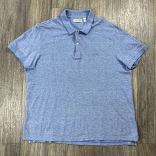 Lacoste Polo Golf Shirt Crocodile Blue Cotton Size 7 US XXL Short Sleeve