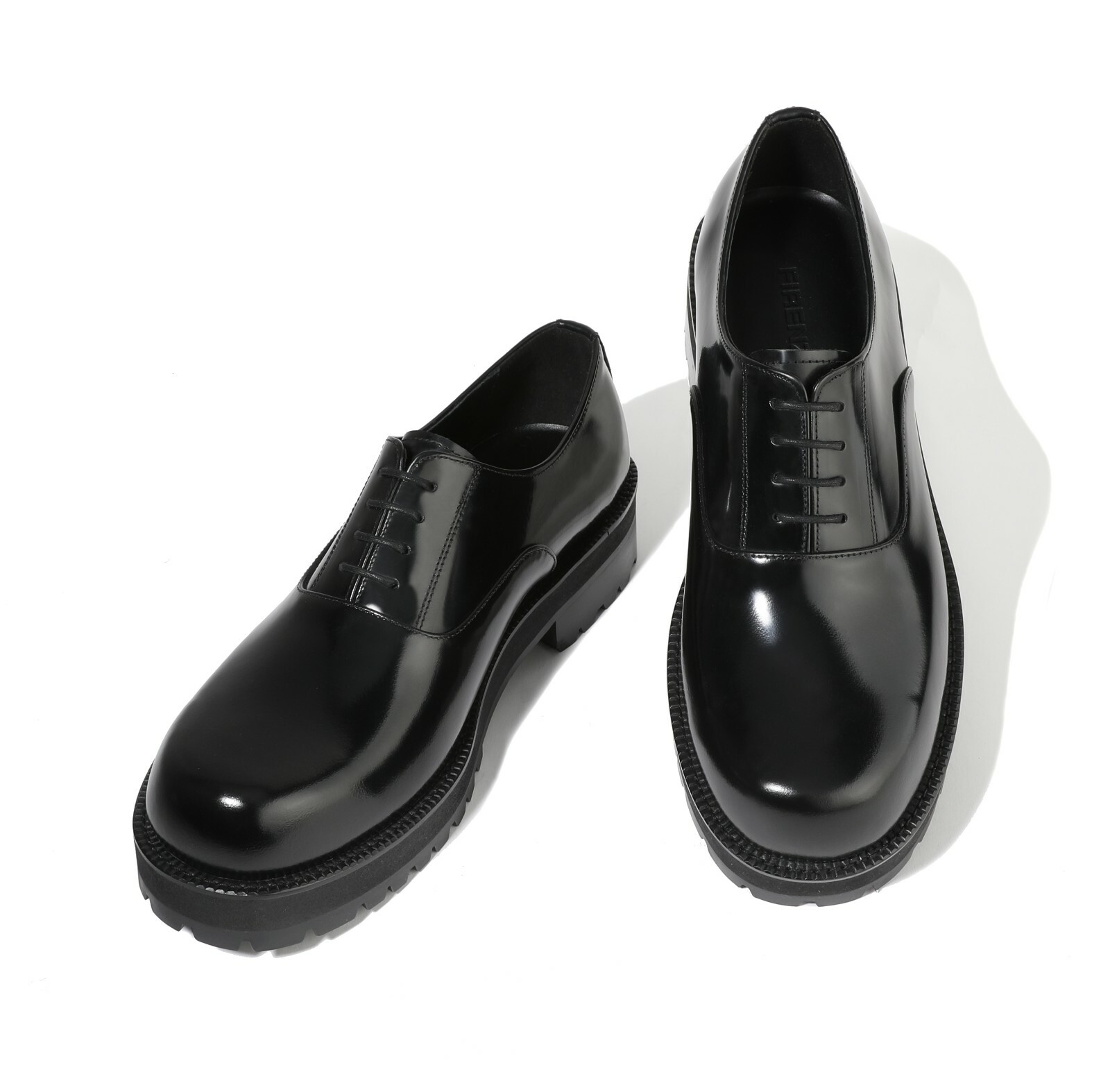 SAOLA Scarpe eleganti derby Firenze Atelier da uomo in pelle nera punta rotonda scarpe plateau