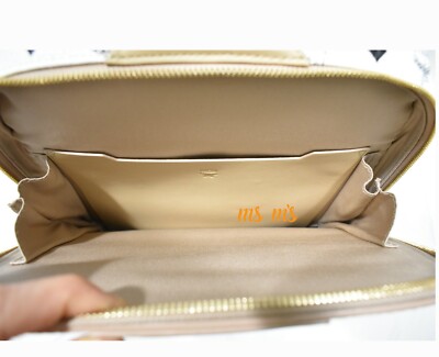 NWT MCM Spot Viseto Beige book bag Large Backpack $995 | eBay display picture 1